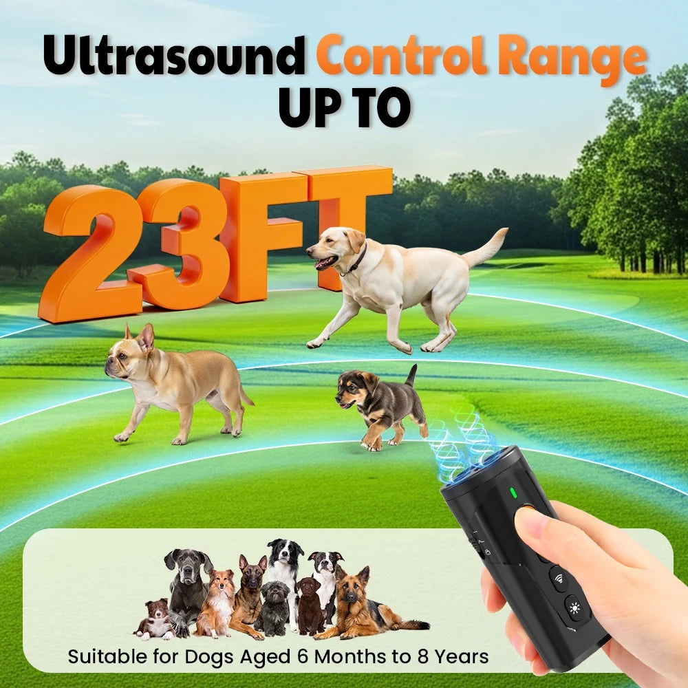 Ultrasonic anti Barking Device, Handheld Dog Bark Deterrent Device Stops Bad Behavior, Alternative to Painful Dog Shock Collar