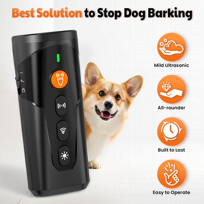 Ultrasonic anti Barking Device, Handheld Dog Bark Deterrent Device Stops Bad Behavior, Alternative to Painful Dog Shock Collar