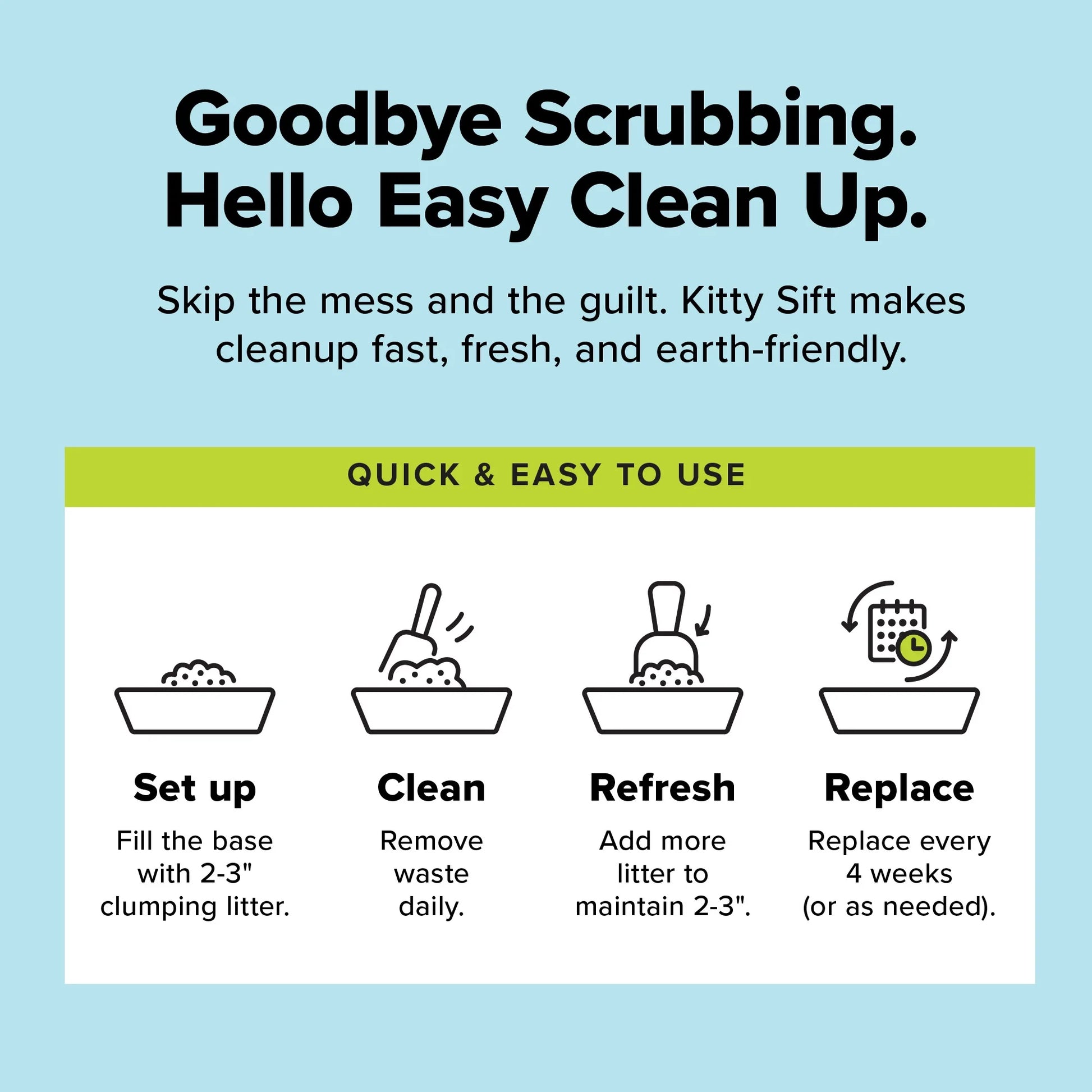 Large Cat Sifter, Eco-Friendly Litterbox with Scoop - Pack of 6